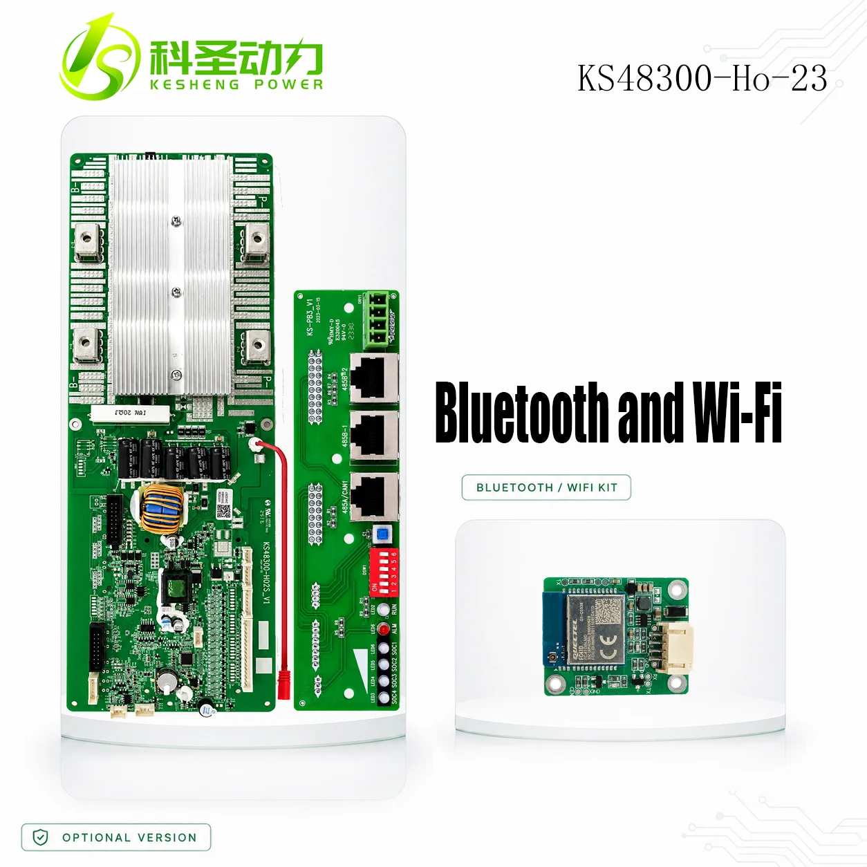 KS 5/7 inch Screen Display Smart Inverter BMS 300A LiFePo4 Battery with wifi BT 8S 16S 24V 48V BMS Home Energy Storage HO23