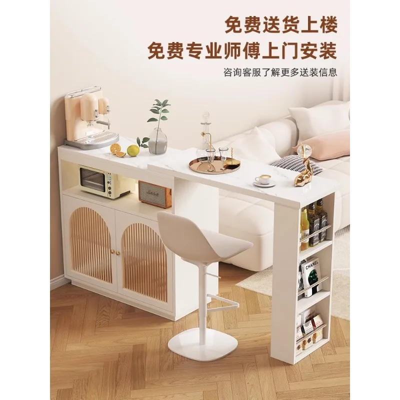 Household living room partition cabinet modern minimalist dining edge cabinet solid wood cream wind extendable sofa edge