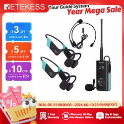 RETEKESS TT120 Tour Guide System Swim Coach Communicator Waterproof Bone Conduction Headphones for Swimming Training,SUP Surfing