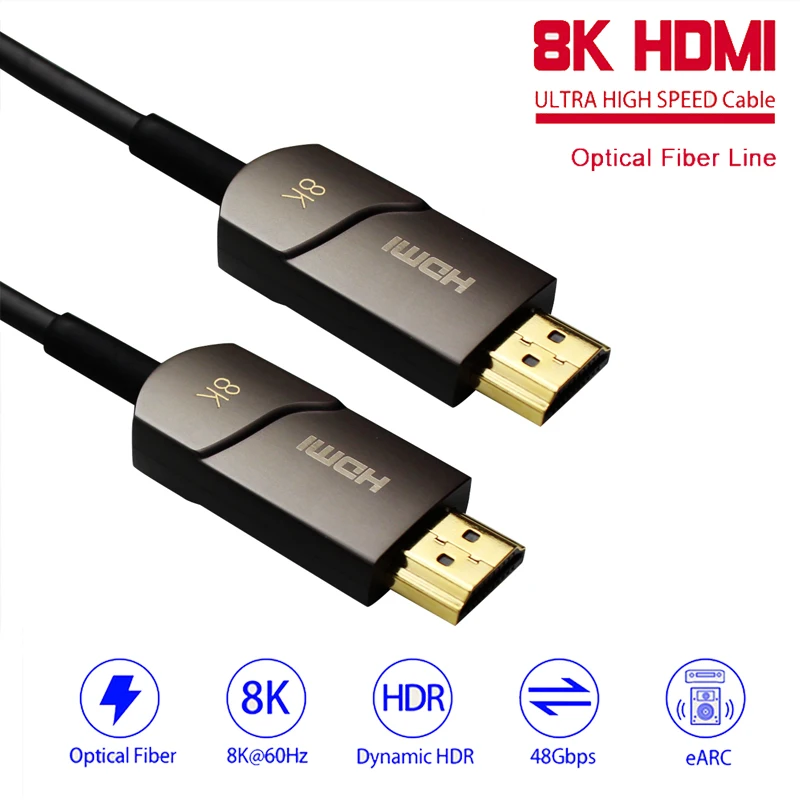 SZBITC 8K Fiber Optic HDMI Cable HDMI  Cable 5m 7.5m 10m 20m Ultra High Speed HDR eARC 3D for HD TV Box Projector PS4 Monitor