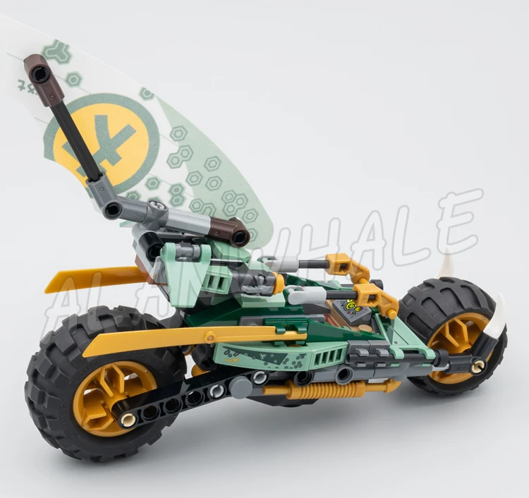 183-teiliges Shinobi 2-in-1 Fahrzeug Lloyd's Dschungel-Chopper-Bike Insel Abnehmbarer Flieger 60037 Bausteine Spielzeug Kompatibel mit Modell