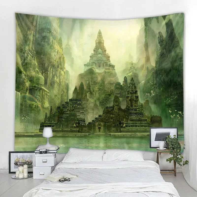 3D fantasy castle sfondo decorazione arazzo tenda da parete panno camera dei bambini studio sfondo decorazione arazzo