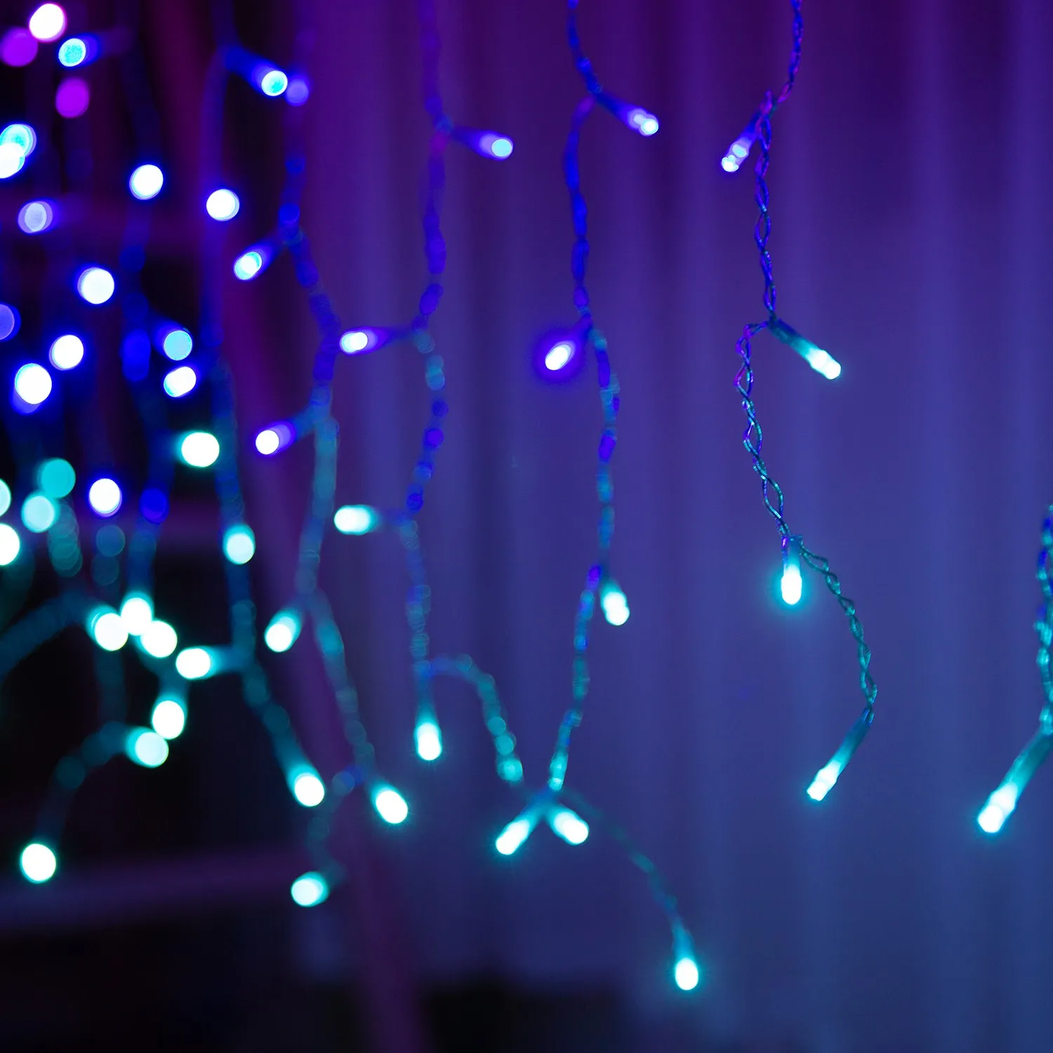 192 luzes de cortina LED para quarto com 8 modos de flash, luzes de fadas que mudam de cor, plug in com controle remoto, meninas Roo