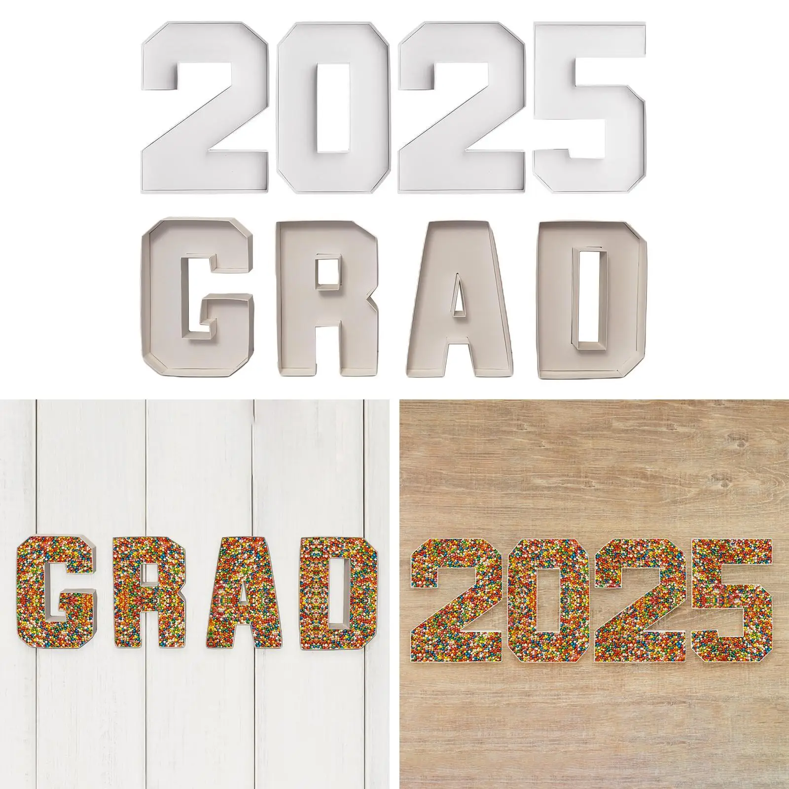 4 Pieces 2025GRAD letter Candy snack box creative graduation fruit platter snacksfor Chocolate Birthday Party Decore New Years