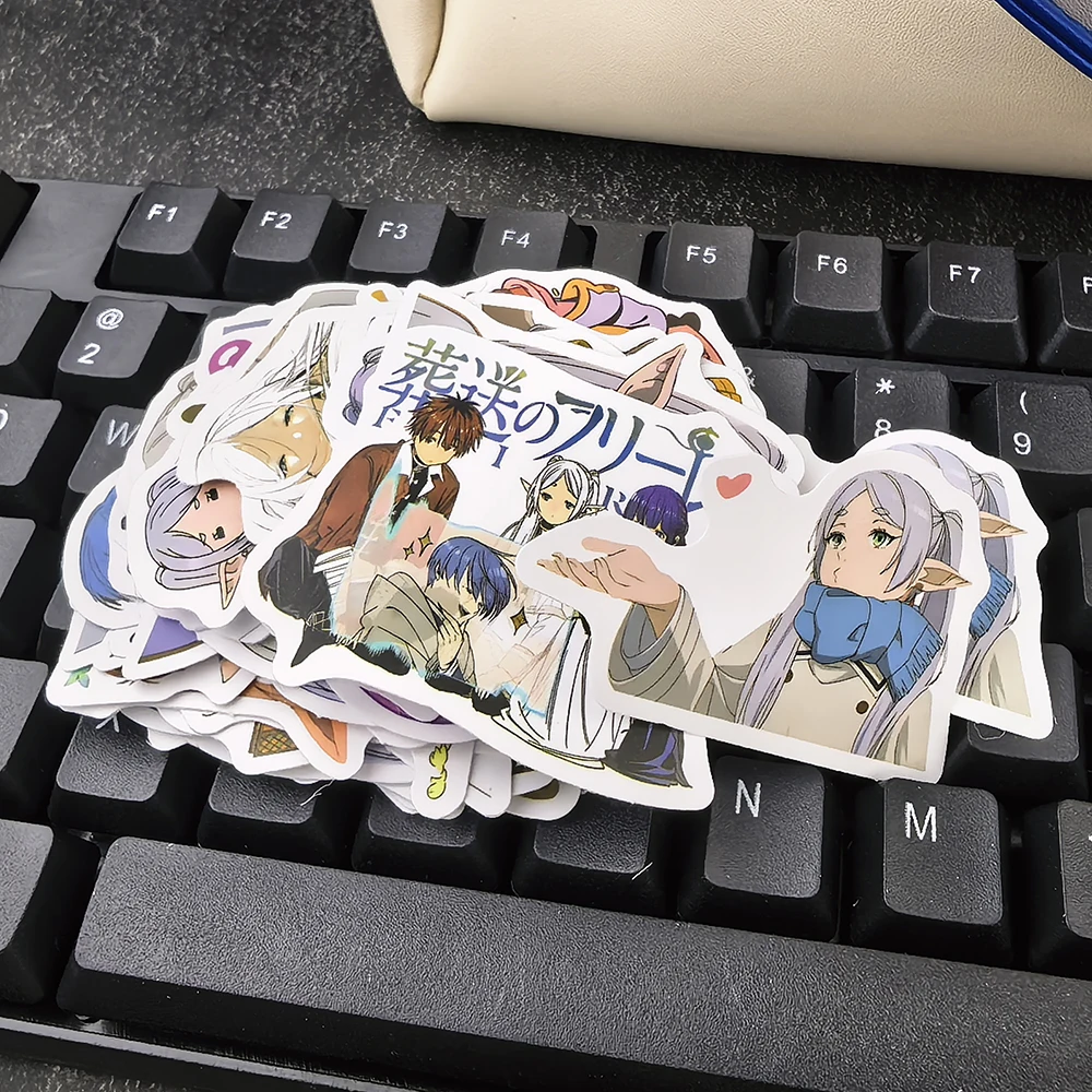 60 Pieces Frieren Beyond Journey's End Stickers Anime Vinyl Decals Waterproof Notebook Bottle Luggage Decor Manga Character Stic