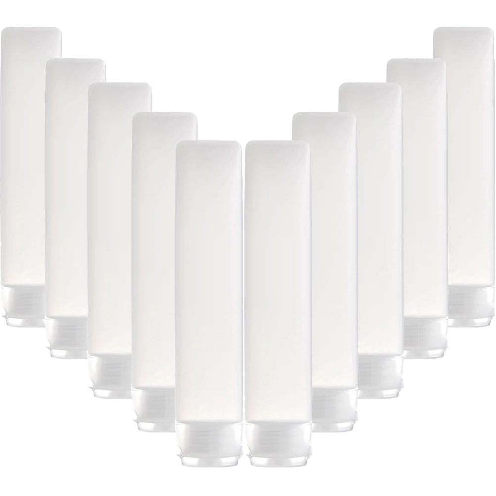 10 Uds. Tubos de loción vacíos, botellas de viaje, contenedores exprimibles rellenables para el baño, champú, almacenamiento hidratante