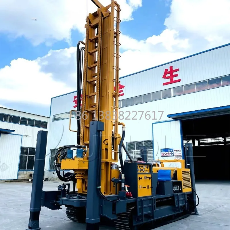 Hydraulic Crawler Mounted Water Well Drilling Rig, 200m Deep Portable Machine