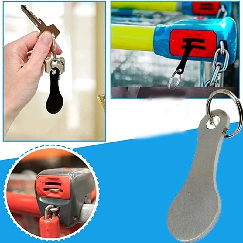 1/3pcs Ring For Key Keychain Metal Aluminum Alloy Sliver Color Shopping Cart Token Keyring Accessories Decor Keyring Hook#H image 5
