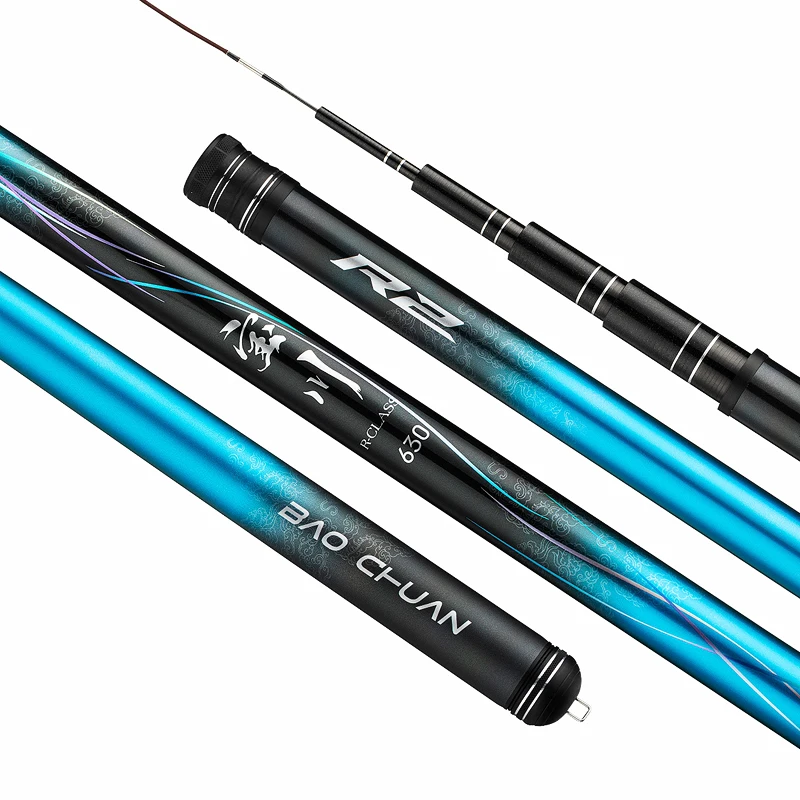 

BC R2 28 Tune Taiwan Fishing Rod Super Light Hard Carbon Fiber Hand Fishing Pole Telescopic Fishing Rod 4.5m-8.1m