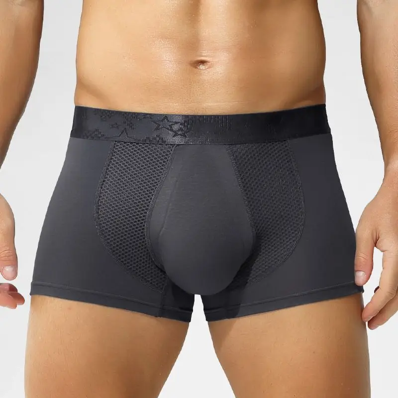 U Convex Boxer Sissy Panties Gay Underpants Big Pouch Boxershorts Penile Hole Briefs Male Large Bag Underwear Men Pantaion Thong