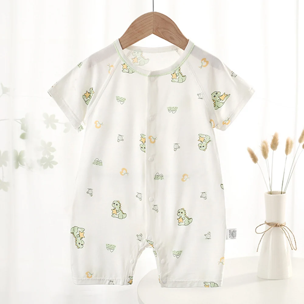 Baby Jumpsuit Summer Short Sleeve Modal Soft Thin Breathable Newborn Clothes Air Conditioning Unisex Baby Romper For Boys Girls