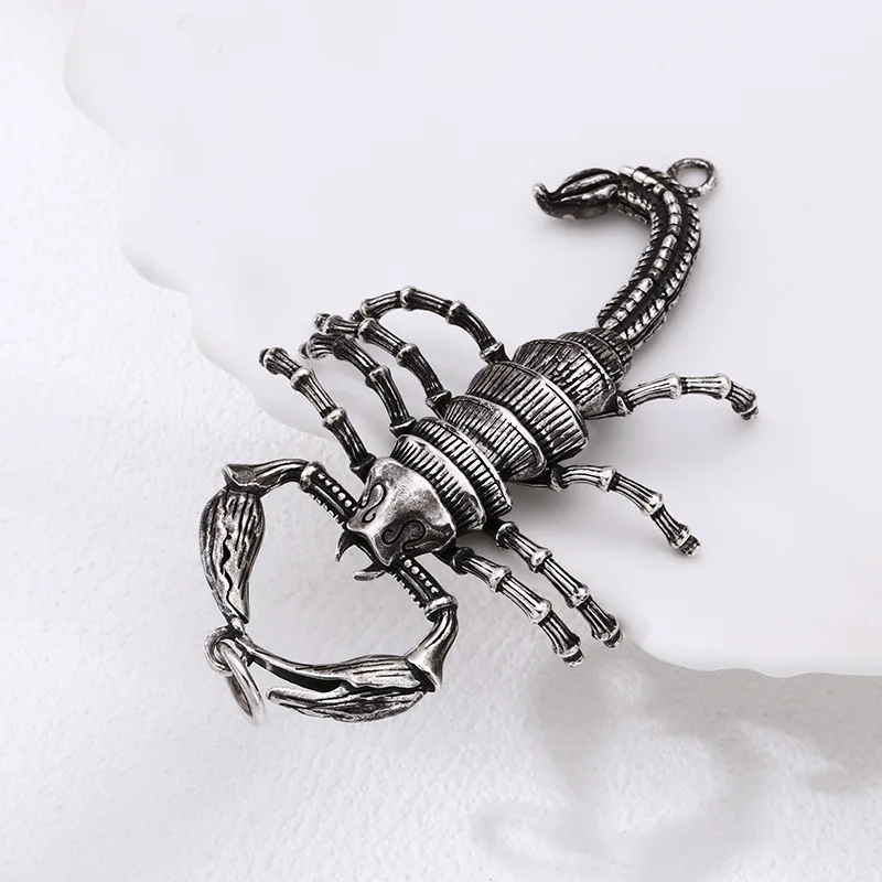 S925 Sterling Silver Scorpion Pendant Black Color Old Process Design Unisex Fine Jewelry FYNE366