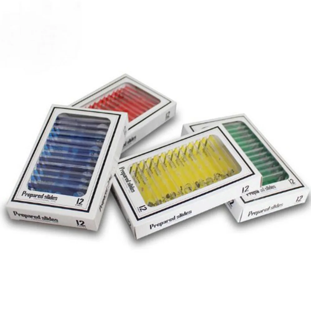 4box/lot Microscope Plastic Slides, Biological Specimen slides safe for Children