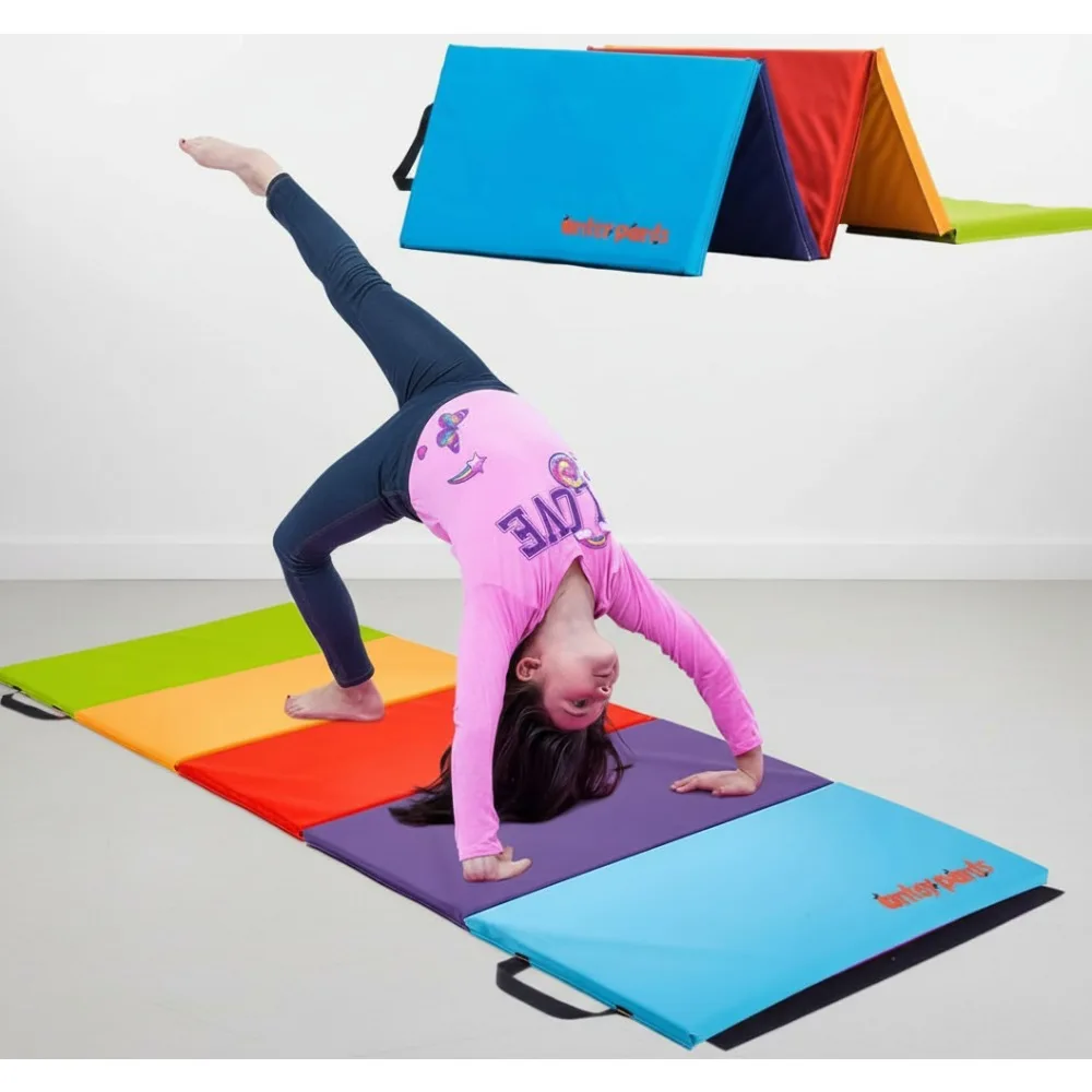 

Foldable Tumbling Mat for Kids - Gymnastics Mat, Easy Clean, Portable, Safe Padded Play Mat for Home & Outdoor Activities