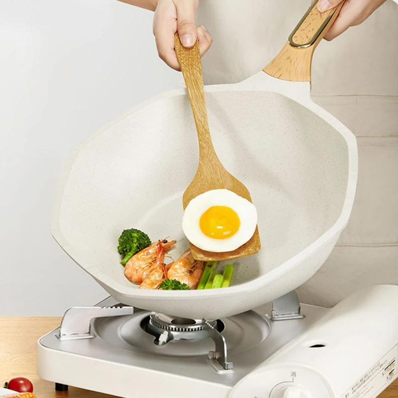 

Octagonal Frying Pan Wok Non-stick Pot Household Egg Steak Cooking Pots Gas Stove Induction Universal Cooker Kitchen Accessories