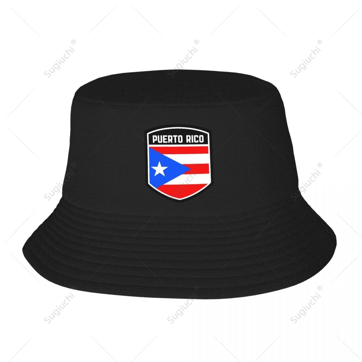 

Puerto Rico Flag Shield Bucket Hats Print Cool Fans Sun Shade Simple Classic Outdoor Summer Fisherman Caps Fishing Cap