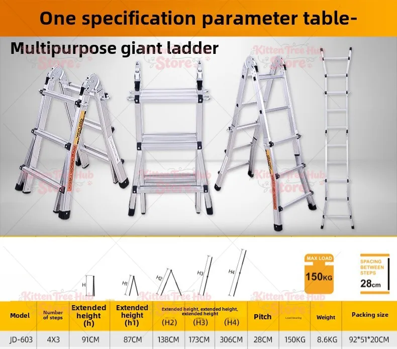 18 Feet Elevator Aluminum Alloy Multi-Position Ladder