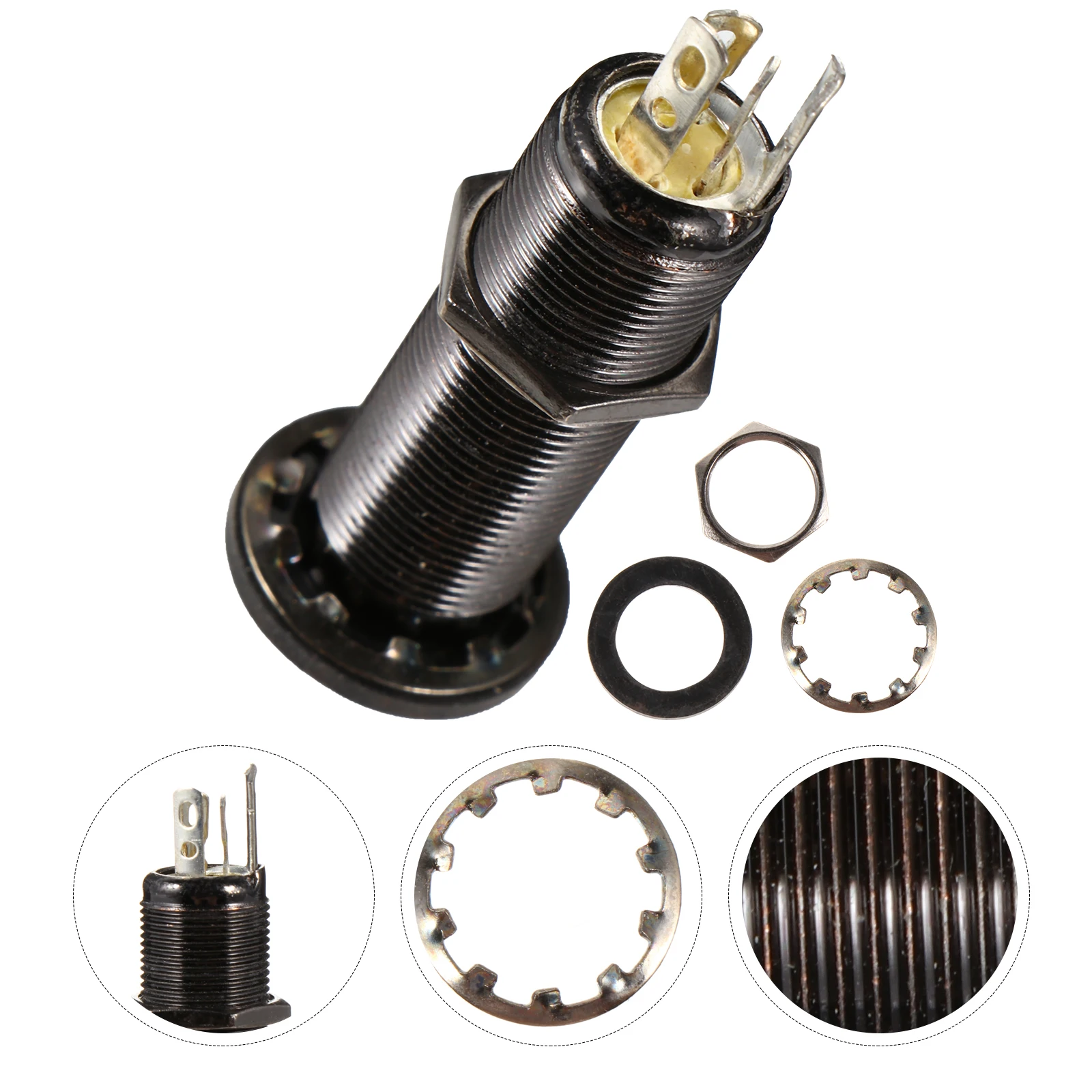 

Guitar Jack Socket Flush Mount Stereo Output Input Plug For Electric Acoustic Guitar Bass Barrel Jack Cylinder Instrument