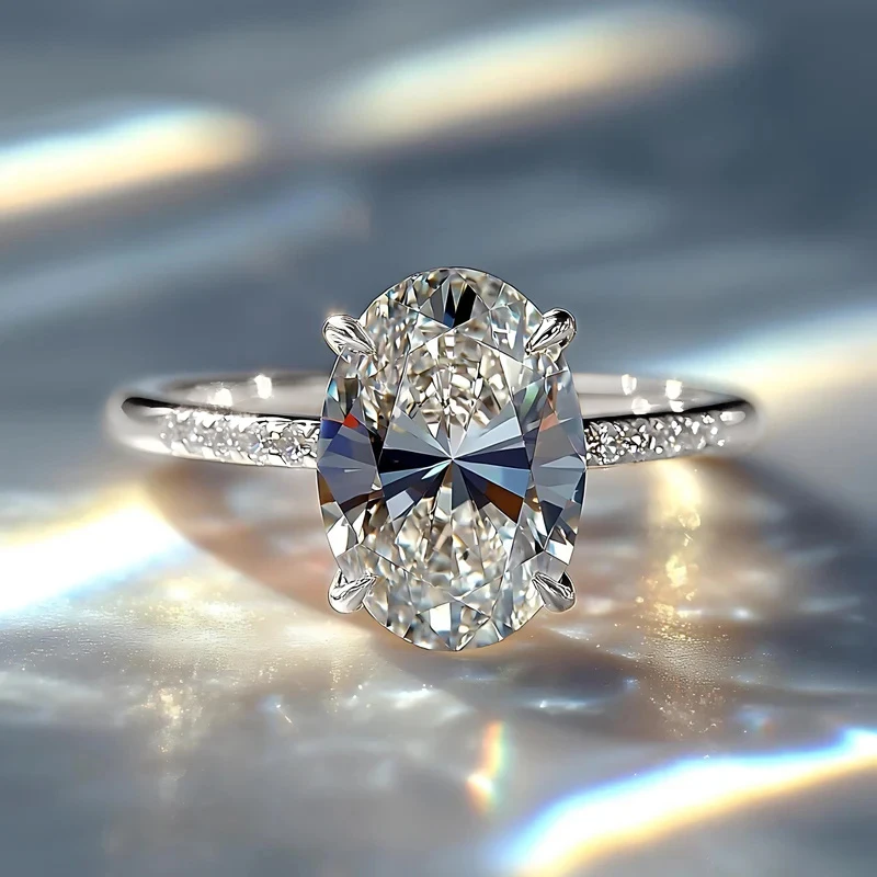 Huitan Eleganter Damenring für Hochzeit, Verlobung, luxuriös, mit hellblauem CZ-Stein, Party-Accessoires, zarter Damenschmuck, Geschenk – Detail 18