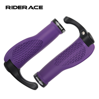 RIDERACE Mountain Bike Handlebar Grips Bicycle Handle Bar Cover Shockproof Non-Slip Ergonomic Cycling Grip Rubber Bilateral Lock