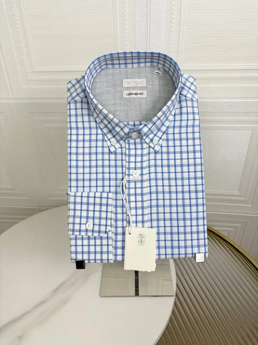 BLLIYOSS Lattice Shirt Men New Solid Color Business Casual High-quality Short sleeved shirt Old Money Simplicity Advanced fabric