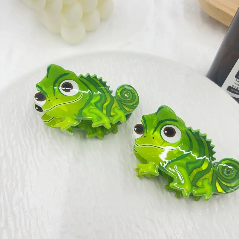 1 Stück Kreative Haarklammer Cartoon Niedlicher Dinosaurier Grüne Eidechse Haarspange für den Hinterkopf Haarklammer Haifischklammer Styling-Tools 2026 Neu – Detail 3