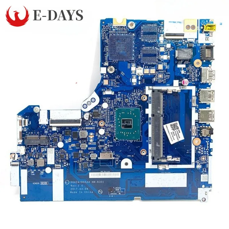 

For Lenovo Ideapad 320-15IAP DG424 DG524 Laptop Motherboard NM-B301 Mainboard CPU N3350 N4200 5B20P20642 DDR3L 100% Tested Ok