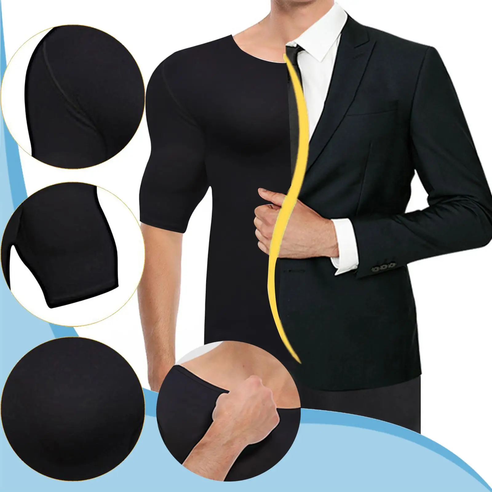 Fake Muscle T-shirt Heren Bodybuilder Simulatie Borst voor carnaval Nieuwjaar