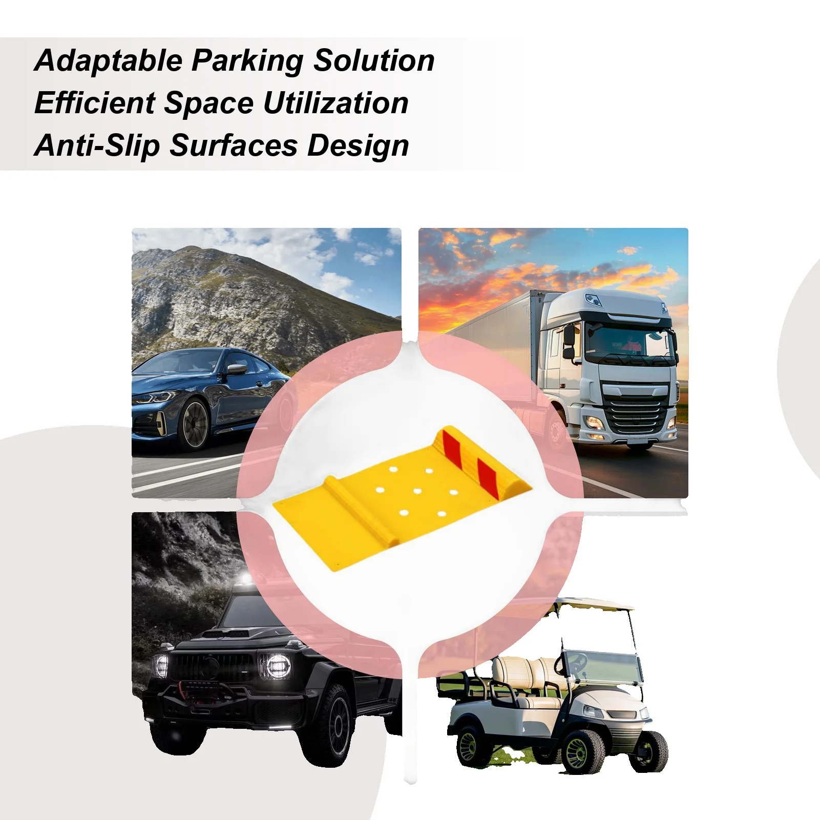 

Парковочный коврик, автомобильный стопор, стопор для парковочных автомобильных шин, коврик для пола в гараже, высокая видимость, противоскользящие направляющие для колес, стопоры для