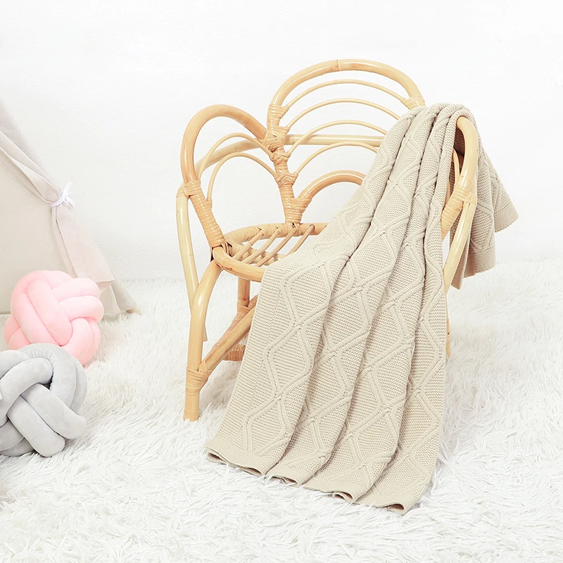 Baby Blankets Breathable Newborn Gender Netural Knitted Stroller Bassinet Carseat Crib Cellular 100*80cm Toddler Boy Girl Quilts