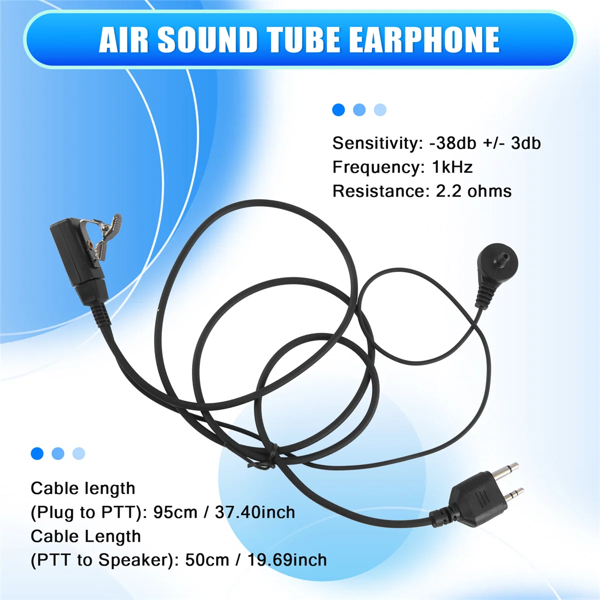 Наушники с воздушной звуковой трубкой и микрофоном для рации Midland Alan GXT G6 G7 G8 G9 75-810 GXT650 LXT80, беспроводные наушники Rich