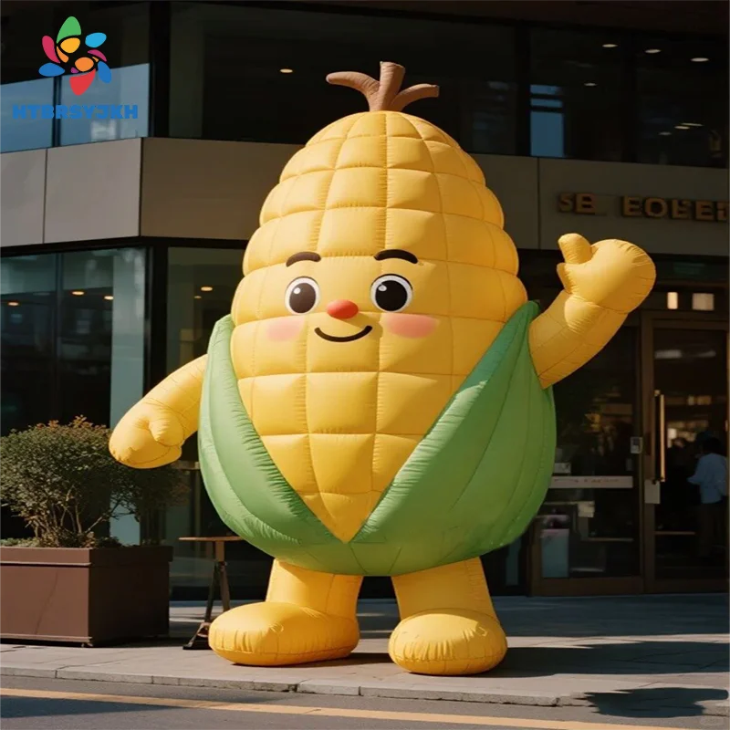 Aufblasbares Cartoon-Gemüse imitieren echte Maismodelle, maßgeschneidert für Einkaufszentren, Outdoor-Display-Requisiten, 3 m/4 m