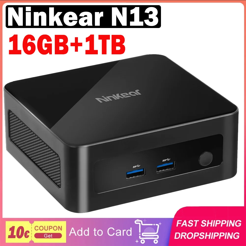 Ninkear N13 Mini PC, Intel i5-1340P 12 Cores Max 4.6GHz, 16GB RAM 1TB SSD, Type-C (4K)+ 2*HDMI (4K) Triple Display, WiFi 6