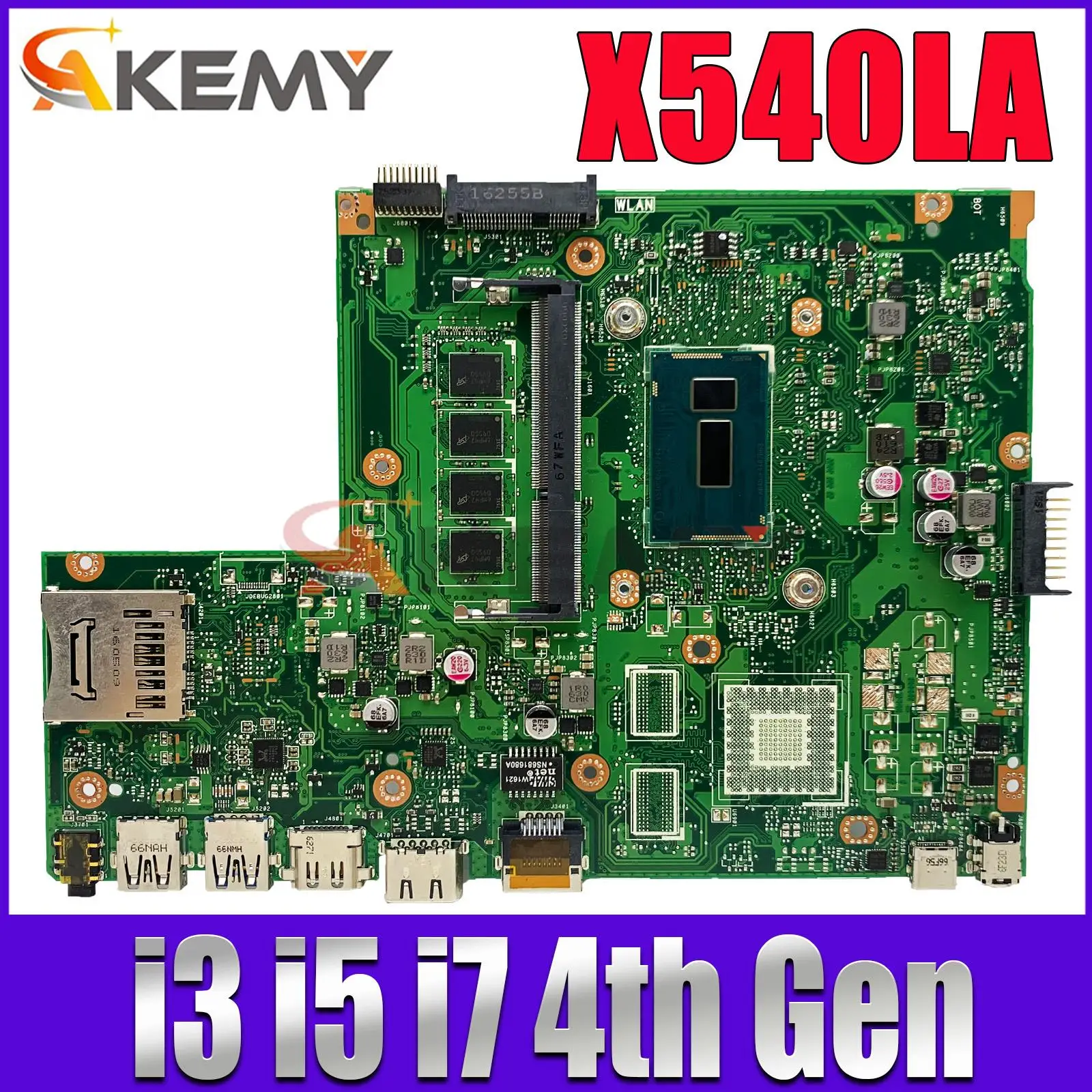 

X540LA Motherboard For ASUS X540LJ X540L A540LA F540LA K540LA R540LA Notebook Mainboard with I3 I5 I7 4th/5th Gen CPU 0G/4G RAM