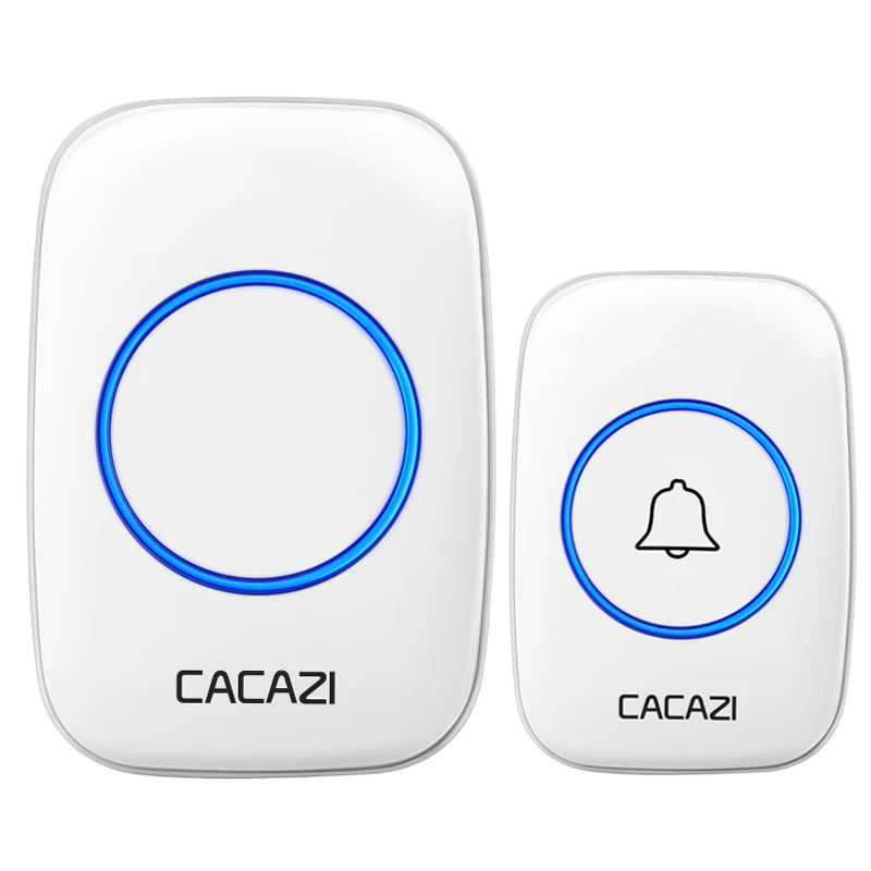 CACAZI Wireless Doorbell 110db Welcome Friend Smart Doorbell 300Meters Long Distance 36 Songs 4 Level Volumes Door Chimes