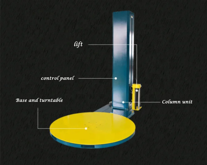 Stretch Film Auto Wrapping Machine Pallet Packing Machine with Pneumatic Press Top Top Pressor Film Wrapper Pallet