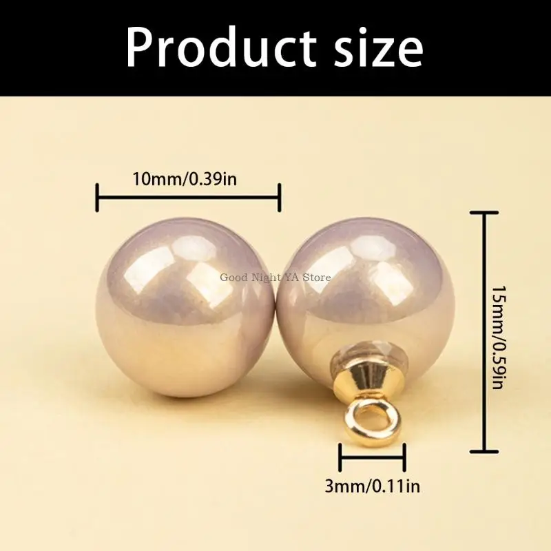 50Pcs Imitation Pearls Buttons For Garments Resin Crafting Supplies Practical Replacement Accessory Suitable For Adults