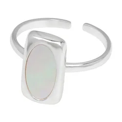 Foxanry Silver Color Seashell Rings for Women Couples New Fashion Vintage Geometric Handmade Bride Jewelry Gifts Кольцо