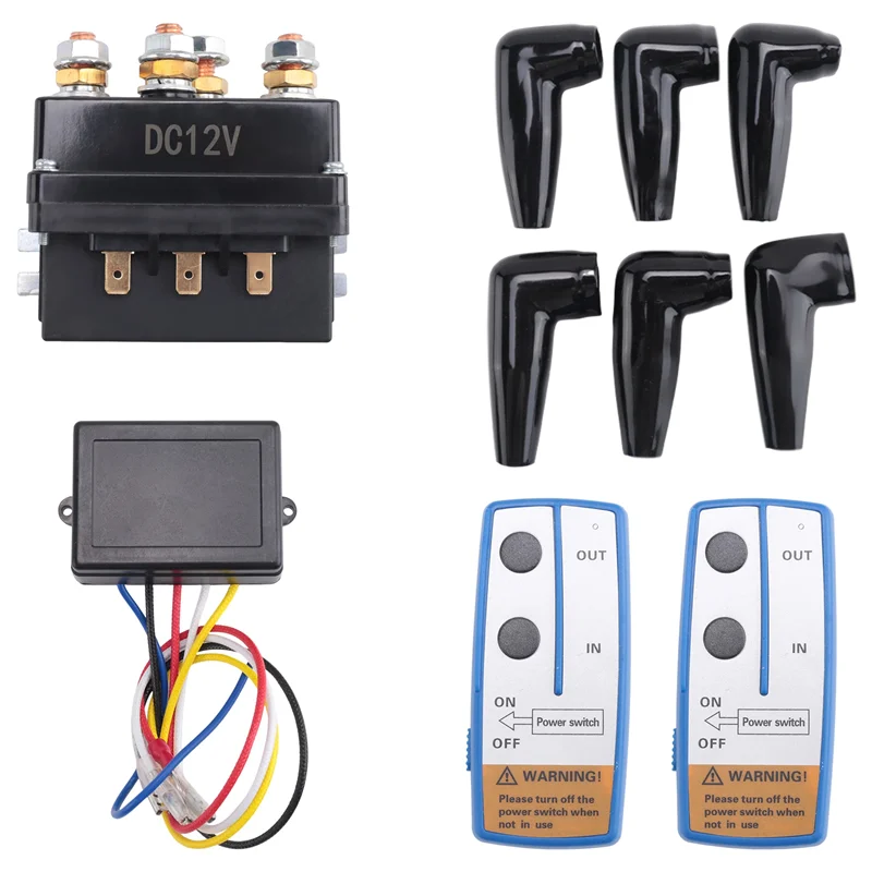 Contactor de relé de solenoide de cabrestante de 12V 500A + Kit de Control remoto de cabrestante inalámbrico para camión Jeep ATV 5500-12000Lbs cabrestante (500A)