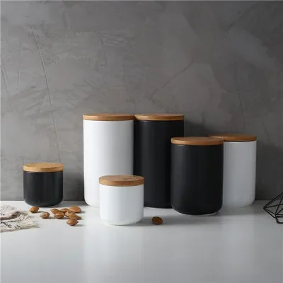 260ML/800ML/1000ML Sealed Ceramic Storage Jar For Spices Tank Container For Eating With Lid Bottle Coffee Tea Caddy Kitchen