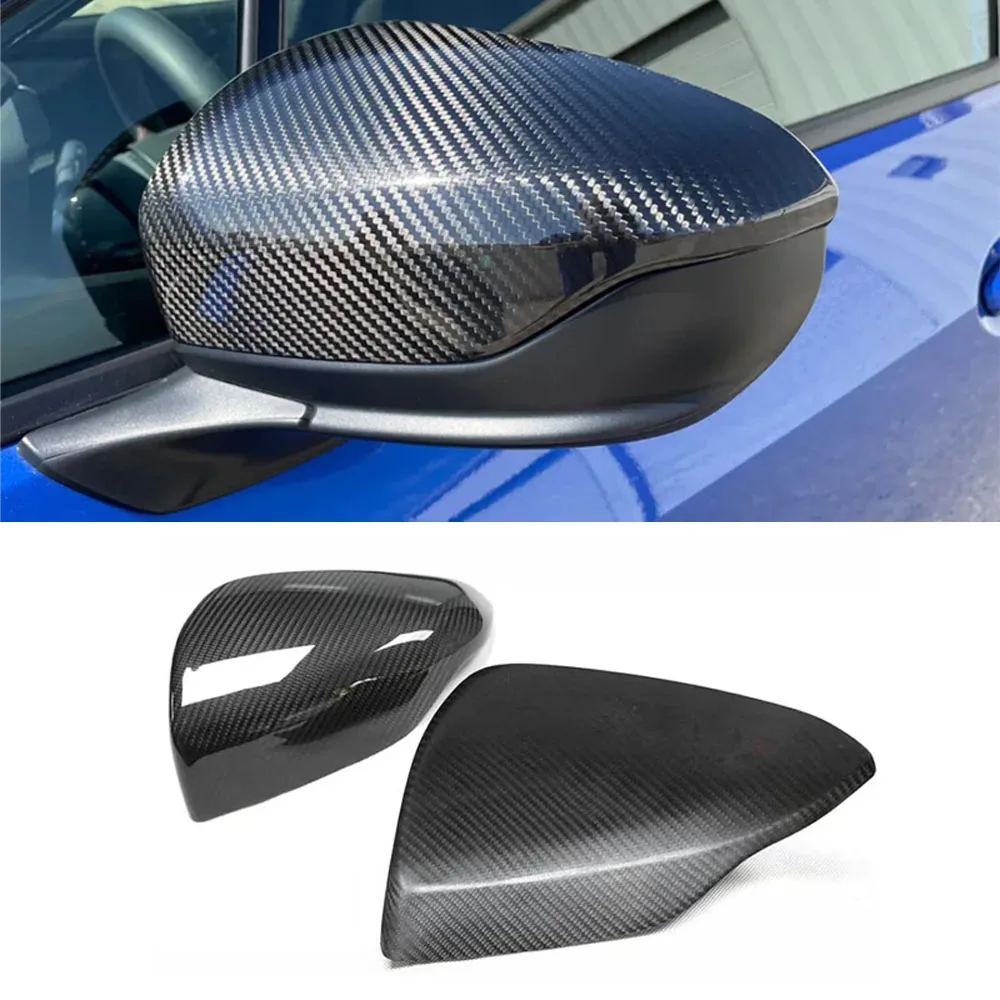 

For Subaru WRX Real Carbon Fiber Side Mirror Cover Mirror Caps Shells Add on Frame Case 2PCS