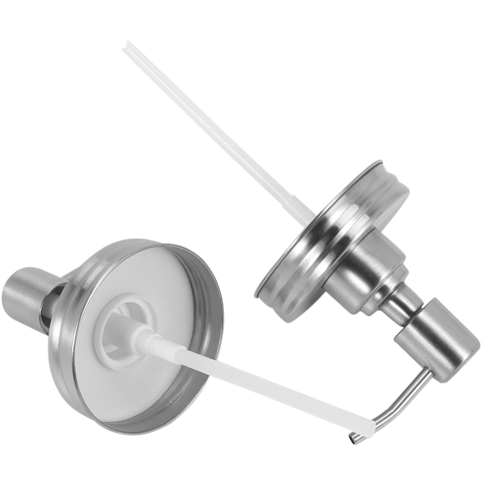 Confezione da 2 Coperchi per dispenser di sapone in barattolo Kit Dispenser di lozione in acciaio inossidabile Pompa per dispenser di sapone Coperchi per dispenser di sapone Antiruggine Bagno CALDO