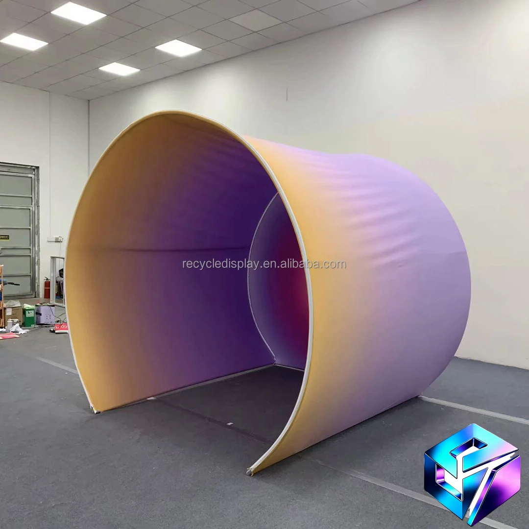 Custom Printed Logo Photo Booth Backdrop Semicircular Tunnel 360 Round Enclosure Booth For Trade Show Event Party
