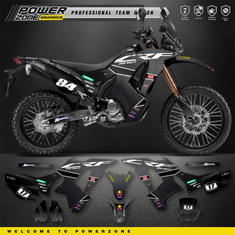 

PowerZone Custom Team Graphics Backgrounds Decals Stickers Kit For Honda CRF250 RALLY 2017 2018 2019 2020 CRF250 03