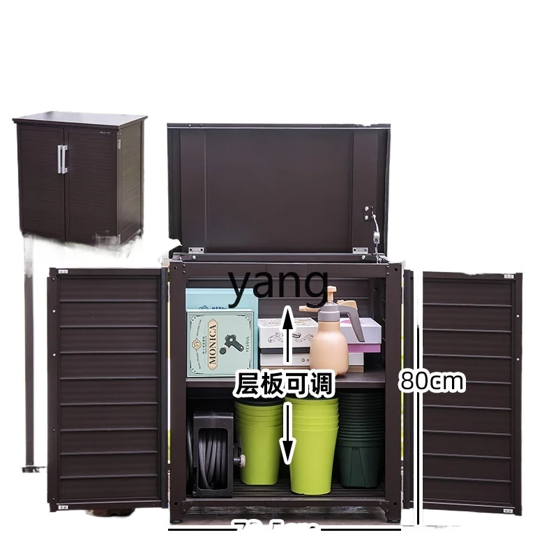 

Yjq Balcony Locker Waterproof and Sun Protection Sundries Storage Aluminum Alloy Storage Cabinet Outdoor