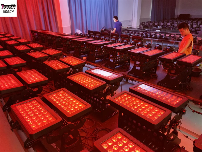 

2 шт., 72*18 Вт, RGBWA UV, 6 в 1, светодиодная настенная шайба с двойной панелью, уличный IP65, водонепроницаемый городской цветной светодиодный светильник