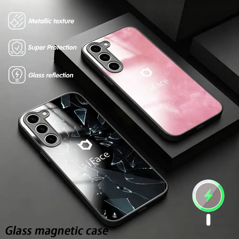 Cute Fashion pattern i-iFaceS Phone Case For Samsung S26 S25 S24 S23 S22 S21 Plus Ultra Fold A Glass Magnetic Case