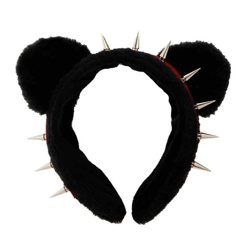 Cats Ear Headbands for Animes Theme Gatherings Movie Enthusiasts Cats Headbands with Metal Earring for Teen Adult