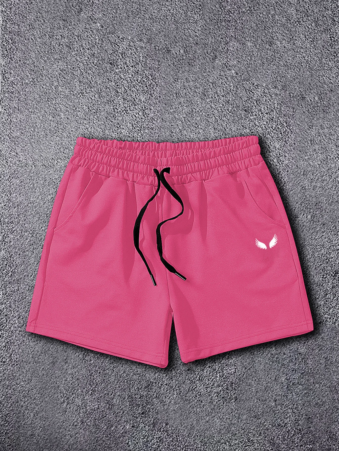 

Men's Summer Pink Wing Print Shorts, Casual Beach & Streetwear, Perfect for Daily, Dating & Couple Matching