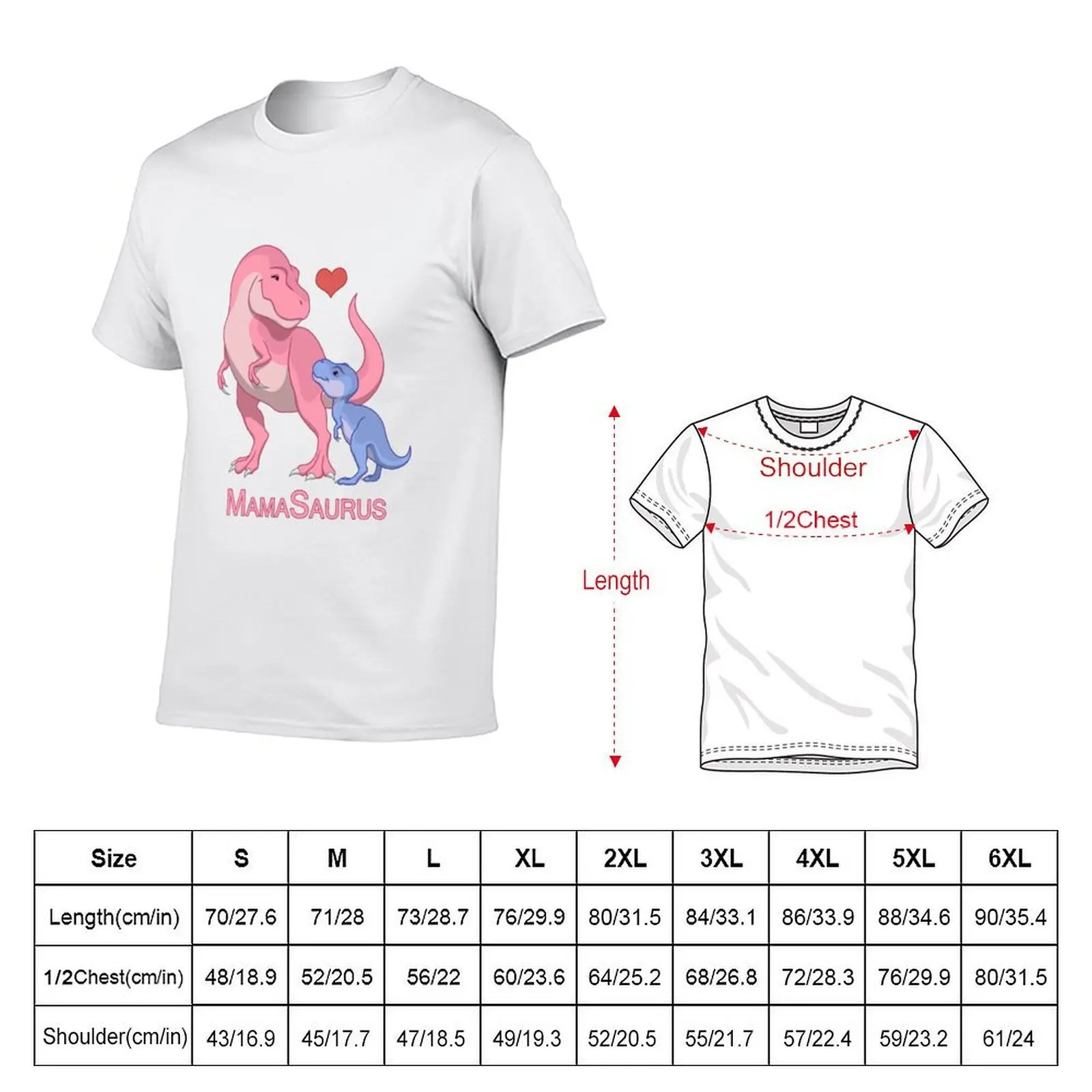 MamaSaurus Mother & Baby Boy T-Rex Dinosaurs T-Shirt cotton t shirts high quality t shirts for man cotton T-Shirt